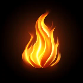 Blazing Fire Flame on Dark Backdrop