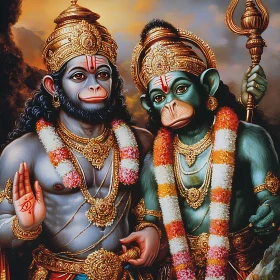 Golden Gods: A Hanuman Inspired Artwork