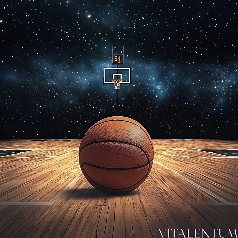 Basketball in Space AI Image