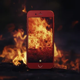 Smartphone in Flames Scene