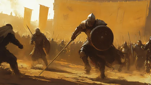 Armored Warriors Clash Digital Painting