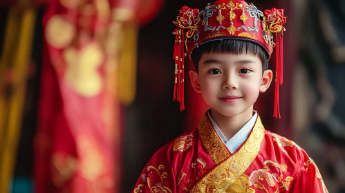 Portrait of a Child in Traditional Dress