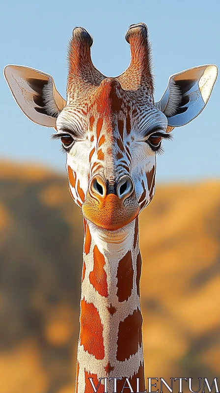 Giraffe Close-up in Natural Habitat AI Image