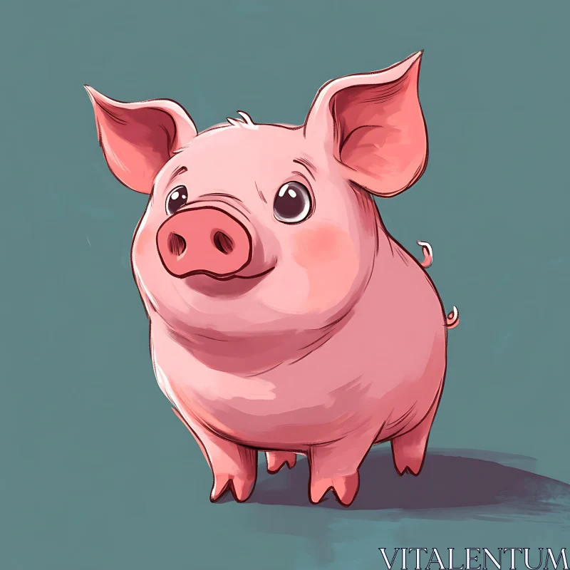 Cute Pig Artwork AI Image