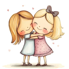 Affectionate Embrace: A Girl's Friendship
