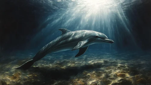 Serene Dolphin in Ocean Waters