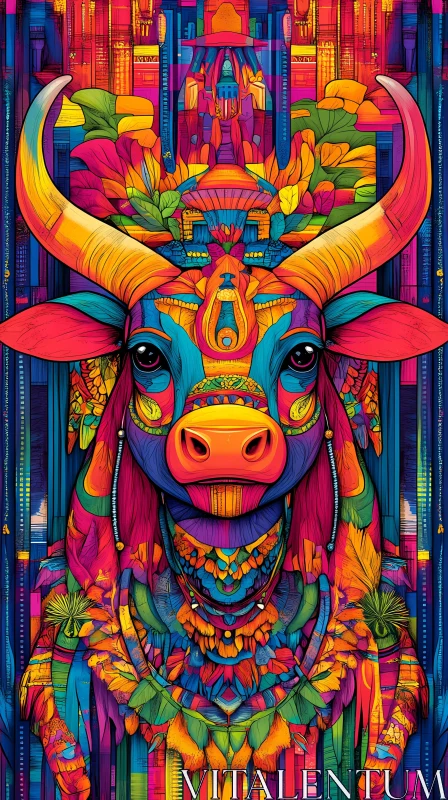 Geometric Bull Art AI Image