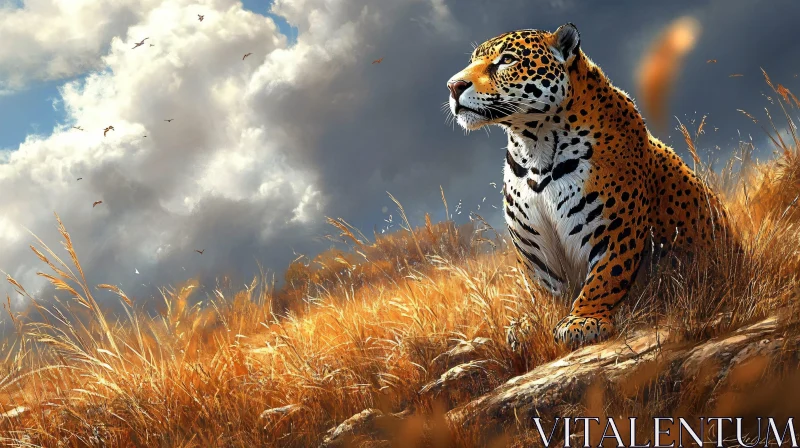 AI ART Leopard in Natural Savannah Habitat