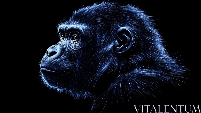 Surreal Blue Monkey Art AI Image