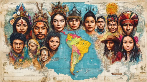 South American Heritage: A Portrait Collage