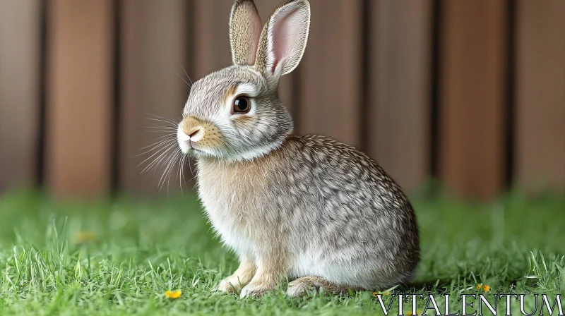 Charming Rabbit in Natural Setting AI Image