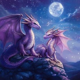 Purple Dragons and Moonlit Night