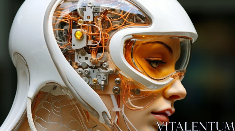 Futuristic Female Cyborg: A Study in Precision Engineering AI Image