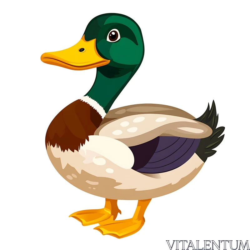 AI ART Colorful Duck Cartoon Image