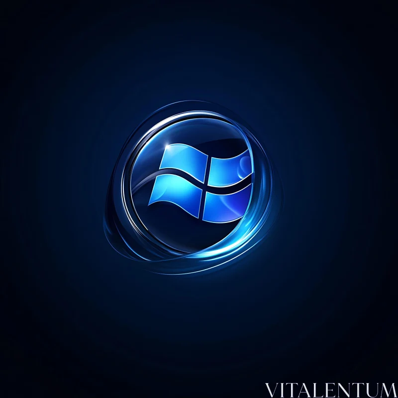 Modern Glowing Blue Logo Design AI Image