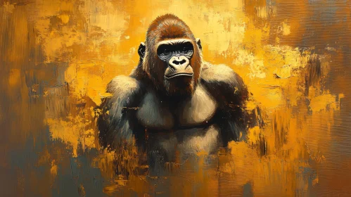Primate Portrait in Abstract Art