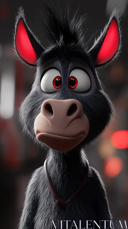 Playful Cartoon Donkey Character Design AI Image