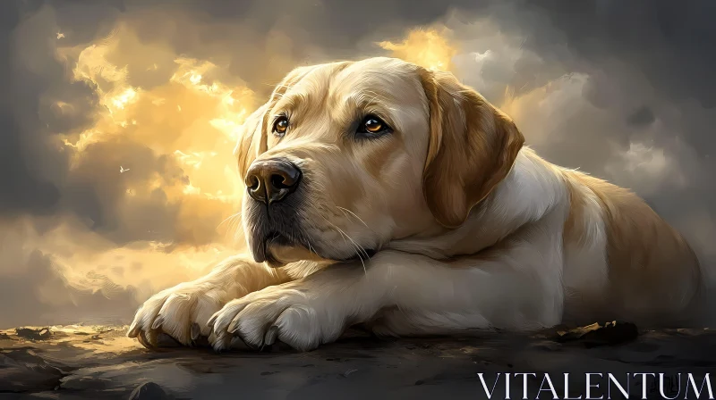 AI ART Peaceful Canine Sunset