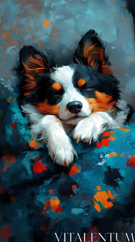 Colorful Dog Art AI Image