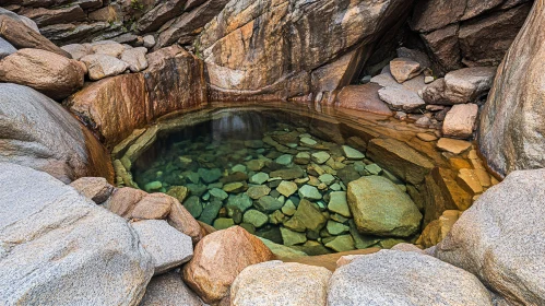 Tranquil Pool Amidst Multicolored Rocks