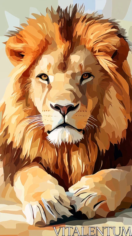 Artistic Lion Painting AI Image