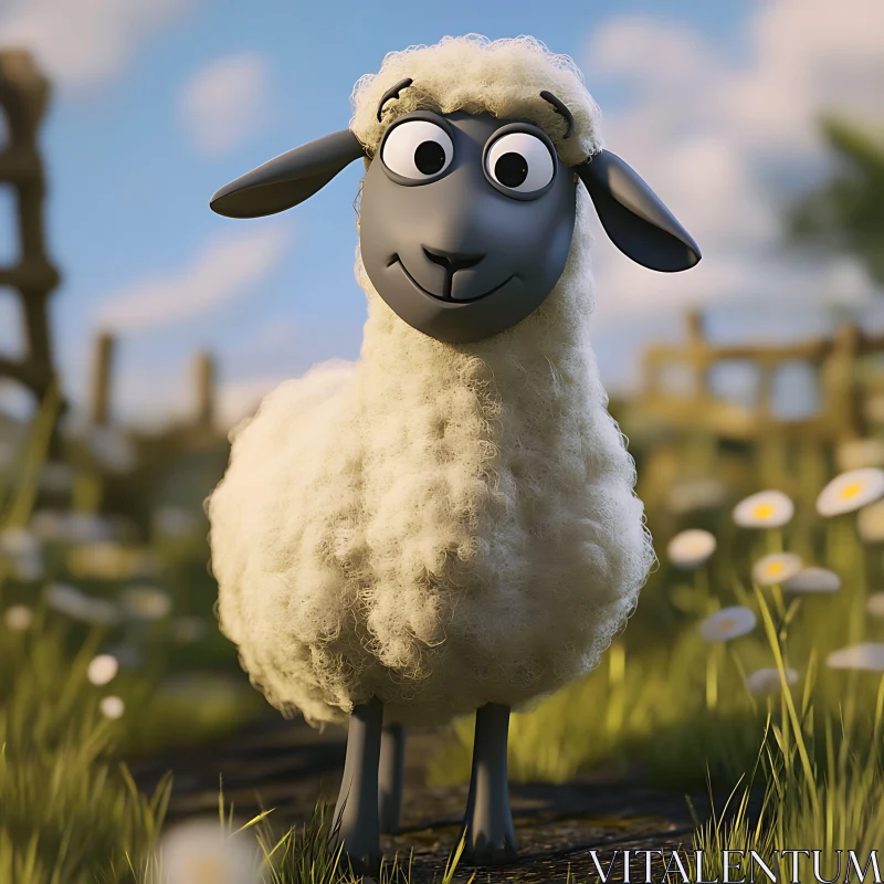 AI ART Whimsical Sheep Portrait