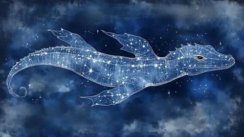 Starry Dragon in Night Sky