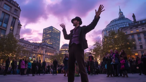 Street Performer at Twilight