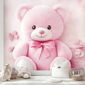 Gentle Pink Teddy Bear Still Life