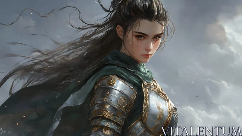 AI ART Fantasy Warrior Woman in Armor