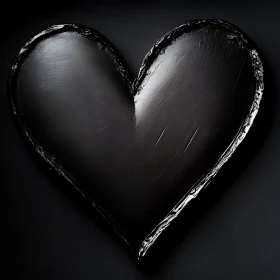 Abstract Black Heart on Dark Background