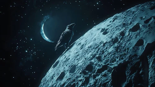 Night Raven on Lunar Surface