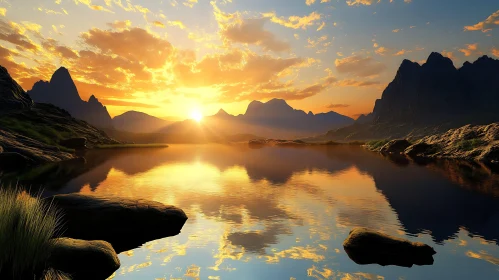 Still Lake at Sunset