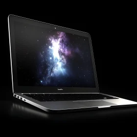 Modern Laptop Featuring Space-Themed Screen