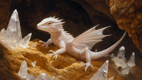 Dragon in a Cave of Crystals