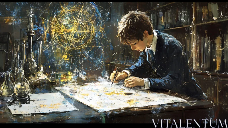 Young Scientist at Work AI Image