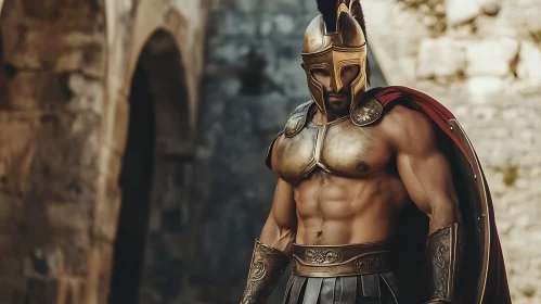 Ancient Warrior, Heroic Figure in Armor