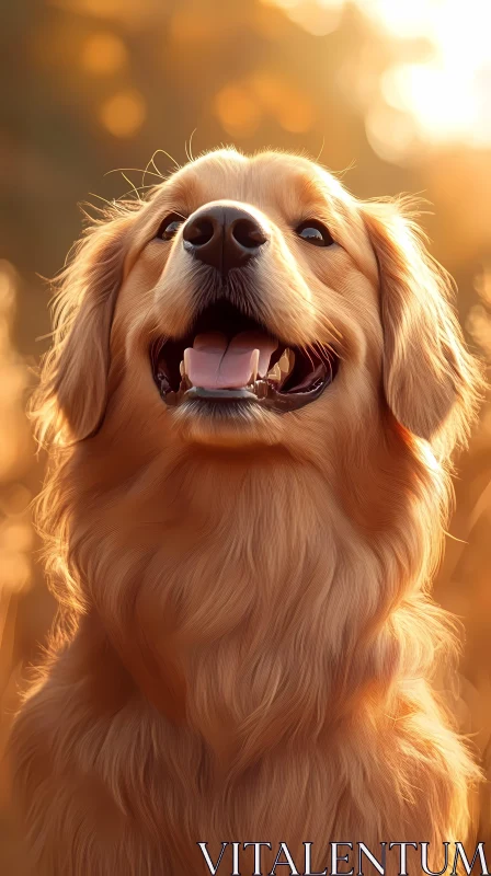 AI ART Joyful Dog Amidst Sunlit Glow