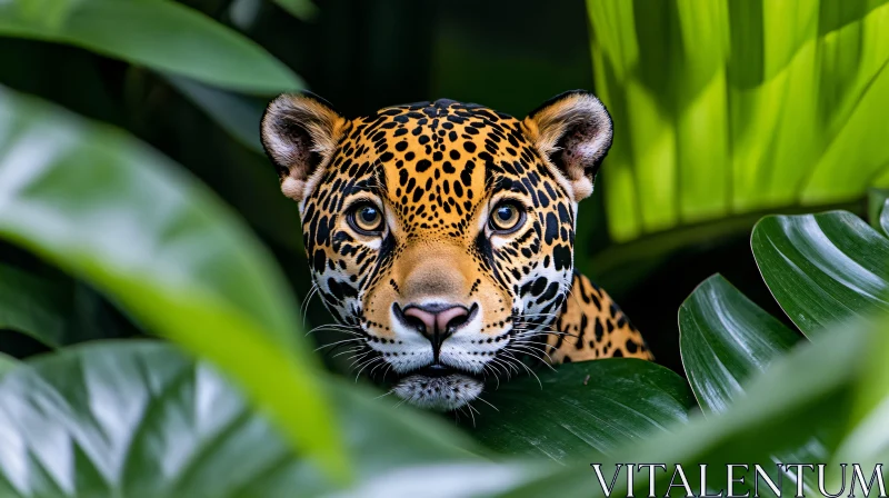 Jaguar in Lush Jungle AI Image