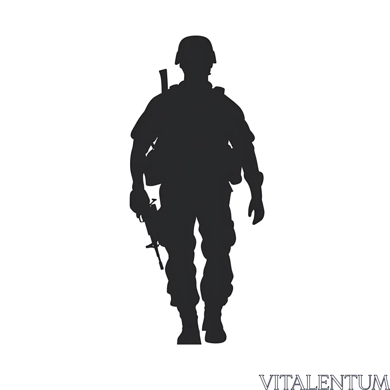 Soldier Silhouette with Rifle AI Image