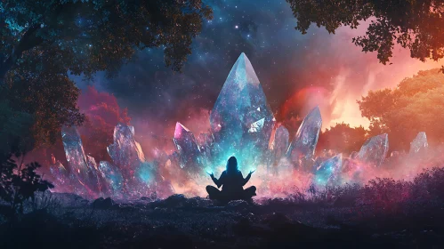 Crystal Energy Meditation Scene