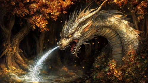 Fantasy Dragon in Enchanted Woods