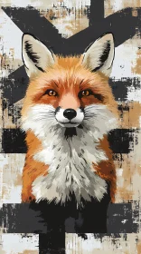 Vivid Fox in Geometric Art