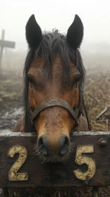 Foggy Encounter with a Horse