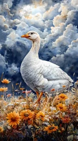 Serene Wildlife Scene with Goose