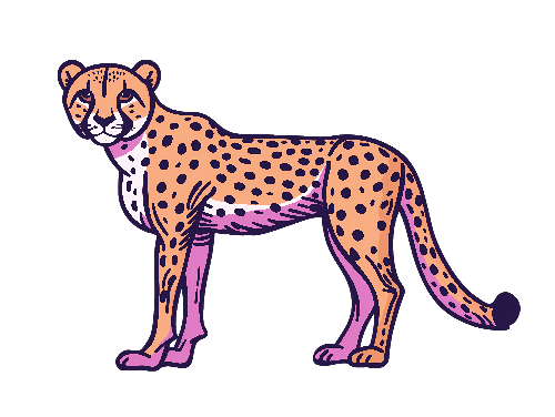 Colorful Cartoon Cheetah for Kids' Apparel and Merchandise