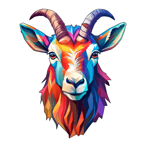 POD Design Colorful Geometric Goat Head Design for T-Shirt Printing