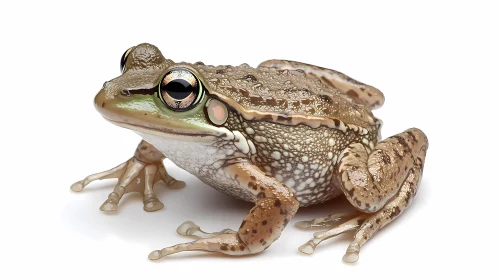 Realistic Frog on White Background