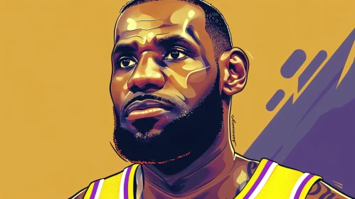 Colorful Illustration of LeBron James