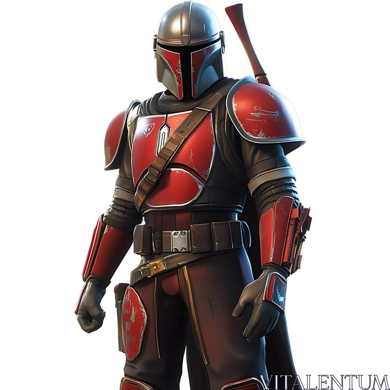 Red and Silver Mandalorian AI Image